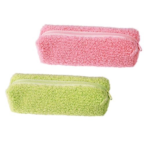 SOIMISS 2 Stück Teiliges Plüsch Federmäppchen Weiche Stifttasche Kompakte Schreibwaren Tasche Vielseitig für Stifte Kosmetik und Kleingeld Niedliches Design für Mädchen Zufällige Farbe von SOIMISS