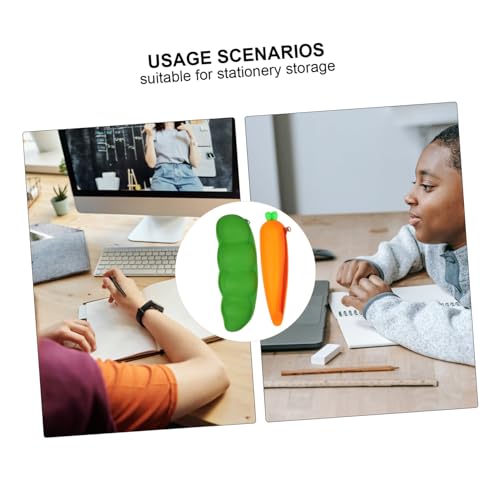 SOIMISS 2 Stück Teiliges Silikon Federmäppchen Großes Fassungsvermögen Robust und Wiederverwendbar Reißverschlussöffnung Weiches Leicht zu Reinigendes Material für Schüler und Bürobedarf von SOIMISS