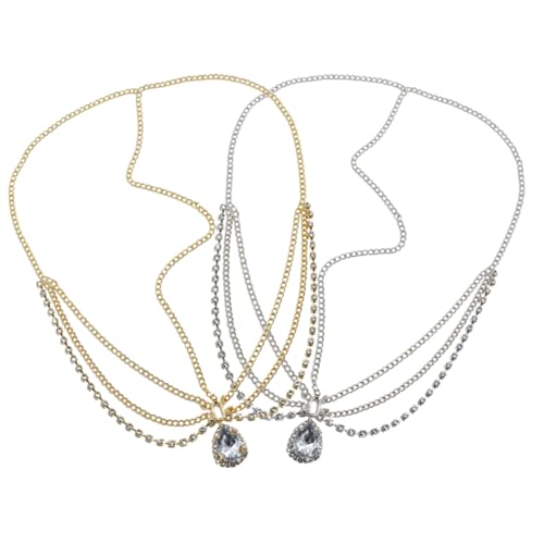 SOIMISS 2 Stück Teiliges Stirnband für Damen und Mädchen Strass Haarkette Modisches Langlebiges Kopfband Geeignet für Hochzeiten Geburtstage Feiern und Brautjungfern Elegant und von SOIMISS