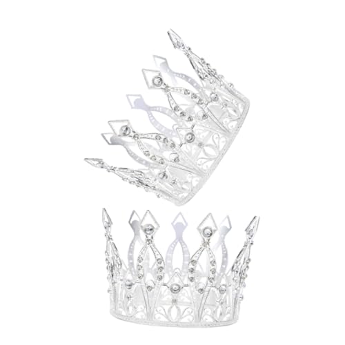SOIMISS 2 Stück Teiliges Strass Runde Braut Tiara Silberner Hochzeitsschmuck für Damen und Mädchen Komfortables Stilvolles Headpiece für Geburtstag Party Prom Festlicher Kopfschmuck von SOIMISS