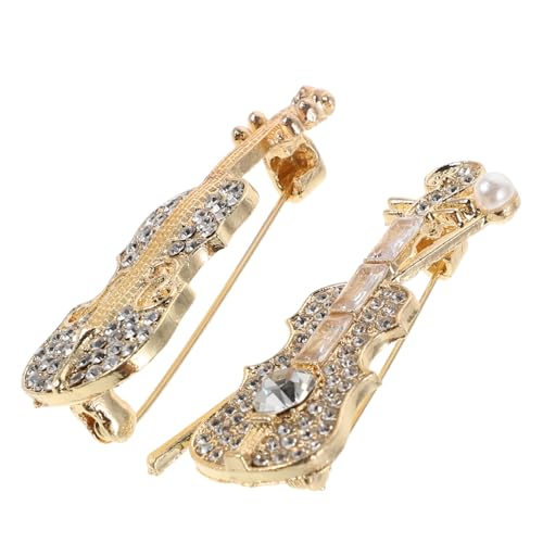 SOIMISS 2stücke Geigeninstrumentenschmuck Für Frauen Musikinstrumentenbrosche Mit Strasssteinen Anstecknadel Für Hemden Und Schals Broschennadeln Als Hochzeitsaccessoire Und von SOIMISS