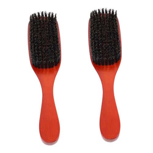 SOIMISS 2 Stück Teiliges Wildschweinborsten Bartbürsten mit Holzgriff Weiche Borsten für Schonende Bartpflege und Haarstyling Langlebig für Herren Bart und Lockenpflege zu Hause von SOIMISS