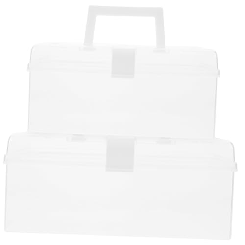 SOIMISS 2 Stück Transparente Aufbewahrungsboxen mit Deckel Vielseitige Kunststoffboxen für Haushalt Medizin Kosmetik Tragbar mit Praktischem Griff Großer Stauraum Desktop Organizer für von SOIMISS