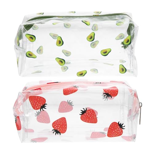 SOIMISS 2 Stück Transparente Kosmetiktasche Teiliges Tragbar Große Kapazität Langlebig Stabiler Reißverschluss Multifunktionaler Makeup Organizer für Damen Unterwegs Praktische Reise von SOIMISS