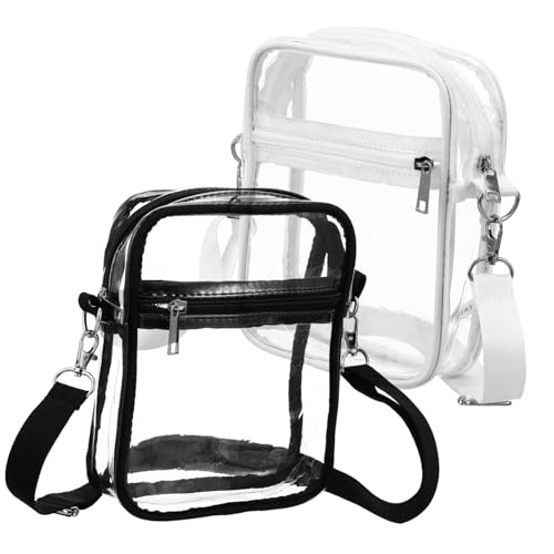 SOIMISS 2 Stück Transparente Schultertasche Kleine Crossbody Bags aus Robustem PVC mit Reißverschluss Klare Sporttaschen für Stadion Konzert und Festival Wasserabweisend Leicht zu von SOIMISS