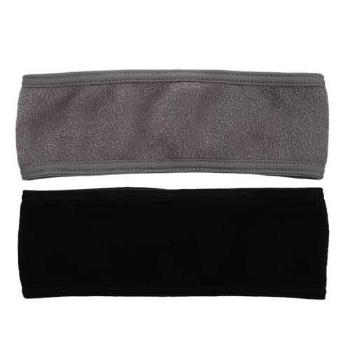 SOIMISS 2 Stück Verstellbare Makeup Haarbänder aus Polyester Schnelltrocknend und Formbeständig Damen Stirnband zum Waschen und Spa Schwarze Graue Kopfhaarbänder für Frauen von SOIMISS