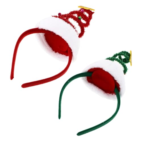 SOIMISS 2 Stück Weihnachts Stirnbänder mit Spiralfunktion Festliche Haarreifen für Erwachsene Rot und Grün für Cosplay Weihnachtsfeiern und Deko von SOIMISS