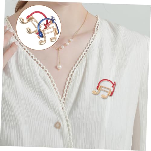 SOIMISS 2stücke Musiknoten-brosche Mit Kopfhörer-design Schals Und Jacken Anstecknadel Als Corsage Schmuck Für Musikpartys Und Alltag von SOIMISS