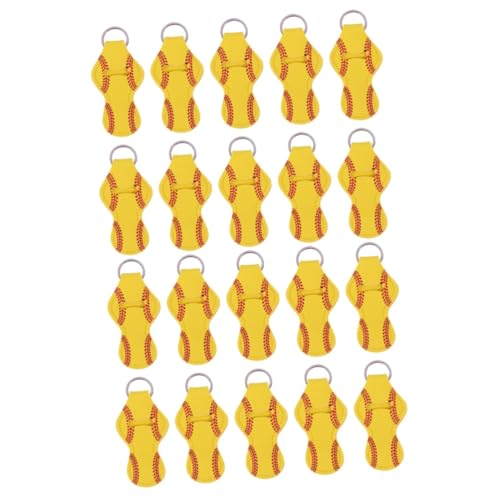 SOIMISS 20stücke Teiliges Neopren Schlüsselanhänger Für Lippenstift Kreativer Für Lippenbalsam Gelbes Baseball-Design Praktische Aufbewahrung Für Handtaschen Und Rucksäcke von SOIMISS