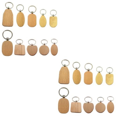 SOIMISS 20stücke Unvollendeter Holzschlüsselanhänger Schlüsselring Aus Unbehandeltem Holz Zum Bemalen Und Gestalten Für Kreative Projekte Und Persönliche Dekoration von SOIMISS