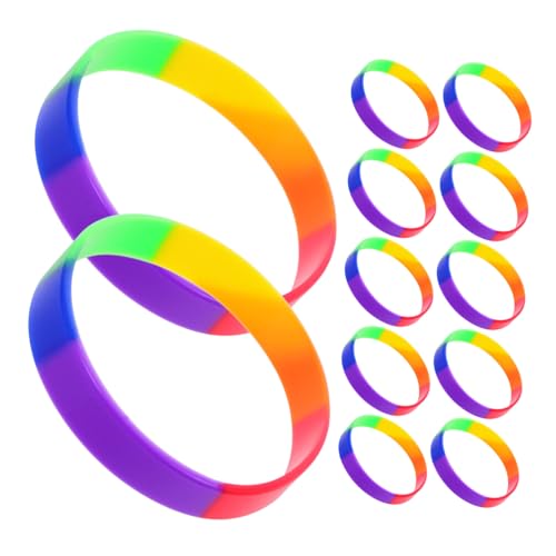 SOIMISS 20 Stück Teiliges Bunte Silikon Wristbands Regenbogenarmbänder für Pride Month Jugendliche Festival Party Unterstützung Solidarität Leicht zu Tragen Pflegeleicht von SOIMISS