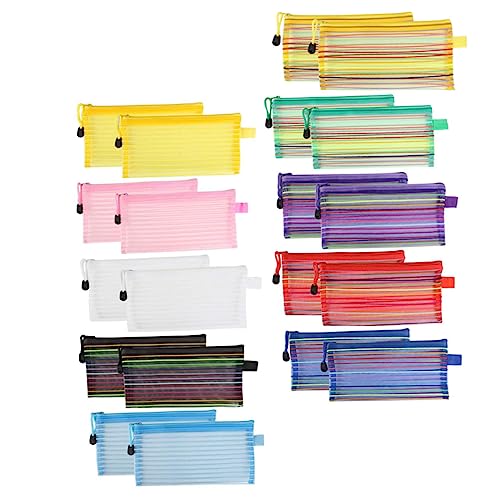 SOIMISS 20 Stück Teiliges Multifunktionales Federmäppchen aus Canvas Robuste Stifte und Schreibwarenaufbewahrung mit Reißverschluss für Schule Reisen und Kosmetik Zufällige Farbe von SOIMISS