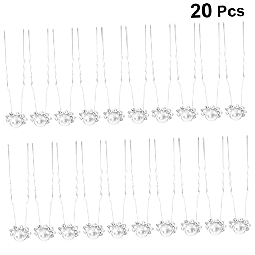 SOIMISS 20 Stück Teiliges U Förmige Perlen Haarnadeln Stilvoller Haarschmuck für Damen Leicht Langlebig Geeignet für Hochzeit Alltag Partys Einfach zu Stylen Weißer Brautschmuck von SOIMISS