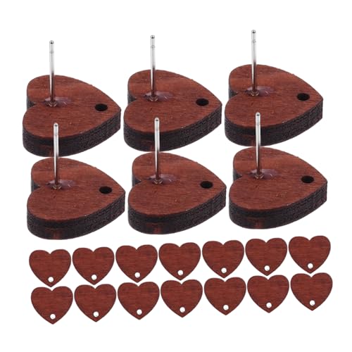 SOIMISS 20stücke Holz Ohrring Zubehör Mit Herz Form Verzierungen Ohrstecker Zum Selbermachen Aus Naturholz Für Frauen Und Mädchen Handarbeitsprojekte von SOIMISS