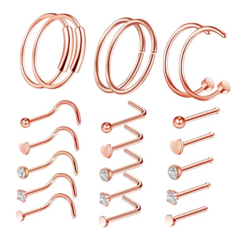 SOIMISS 21 STÜCKE Teiliges Edelstahl Nasenringe und Nasenstecker Stylishe und Rostfreie Piercing Schmuckstücke Modische Nasendekoration für Damen und Herren Einfach zu Tragen und SOIMISS 21 STÜCKE Teiliges Edelstahl Nasenringe und Nasenstecker Stylishe und Rostfreie Piercing Schmuckstücke Modische Nasendekoration für Damen und Herren Einfach zu Tragen und von SOIMISS