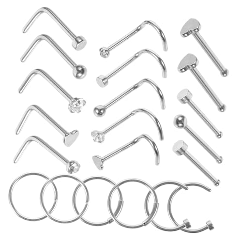 SOIMISS 21 Stck Nasenring Set Teiliges Nasenpiercing Schmuckset für Damen für Besondere Anlässe Tragbar zu Jedem Outfit Komfortable und Stilvolle Auswahl von SOIMISS