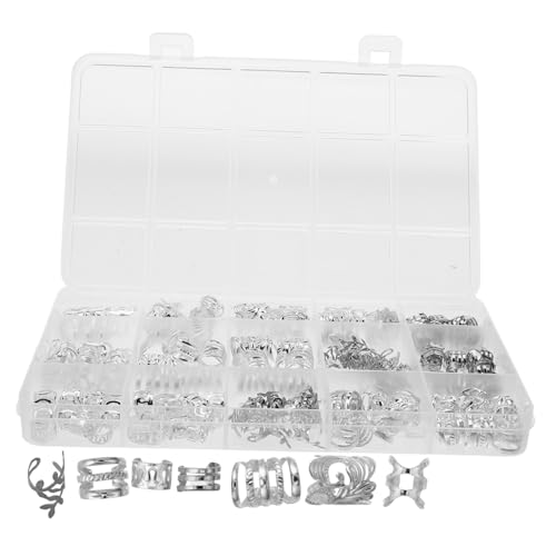 SOIMISS 210 Stück Teiliges Silbernes Haarschmuck Frauen Verstellbare Metall haarspangen und Ringe für Zöpfe Dreadlocks Flechtfrisuren Vielseitige DIY accessoires im Wikinger Vintage stil von SOIMISS