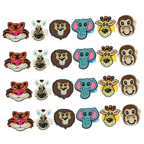 SOIMISS 25 Stück Teiliges Waldtier themen Ringe Bunte Klobige Pvc ringe Lustige Tierformen für Partygeschenke Wiederverwendbar Leicht Anzuziehen für Geburtstags Halloween deko von SOIMISS