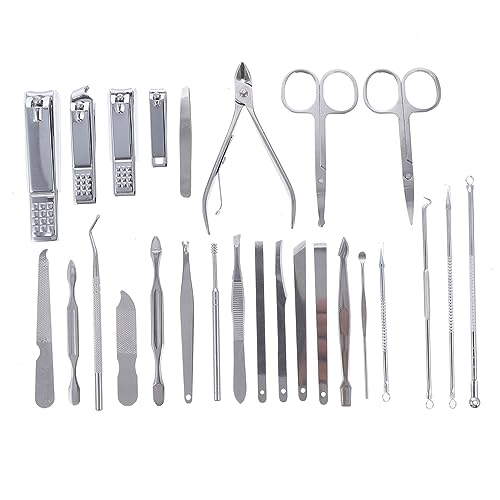 SOIMISS 26 Stück Teiliges Maniküre Set Nagelpflege Set Tragbar Vielseitig für Männer Frauen Senioren als Nagelknipser Pediküre Werkzeuge Schwarz von SOIMISS