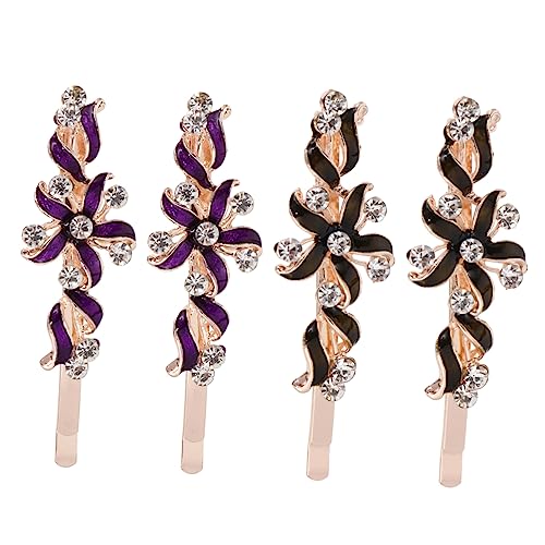 SOIMISS 2paare Dekorative Haarspangen Aus Legierung Haarnadeln Mit Strass Haarschmuck Für Frauen Zarte Barrettes Bobby Pins Stilvoller Kopfschmuck Verschiedene Anlässe von SOIMISS