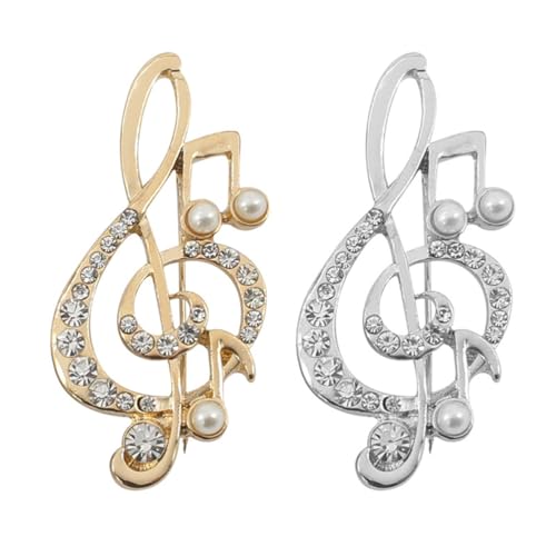 SOIMISS 2Pcs Kristall Strass Brosche Pins Kristall Musik Notizen Brosche Pin Musik Violinschlüssel Brosche für Frauen Mädchen Geschenke für Musik Liebhaber SOIMISS 2Pcs Kristall Strass Brosche Pins Kristall Musik Notizen Brosche Pin Musik Violinschlüssel Brosche für Frauen Mädchen Geschenke für Musik Liebhaber von SOIMISS