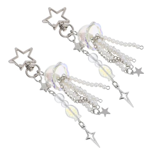 SOIMISS 2stücke Jellyfish Schlüsselanhänger Mit Sternen-Pendants Süße Dekoration Für Handtaschen Rucksäcke Und Autoschlüssel Perfektes Für Und Mädchen von SOIMISS