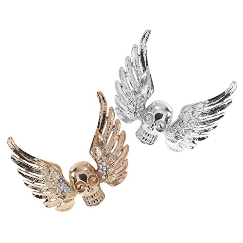 SOIMISS 2stücke Metallbroschen Mit Schädel Und Flügel Vintage Anstecknadel Für Schal Kleidung Hut Und Rucksack Coole Modeaccessoires von SOIMISS