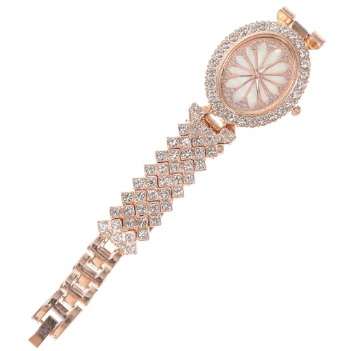 SOIMISS 2stücke Damen Armbanduhr Mit Kreativem Zifferblatt Elegante Quarzuhr Für Frauen Roségoldene Armband-uhr Dekorative Handgelenk-uhr Für Jeden Anlass von SOIMISS