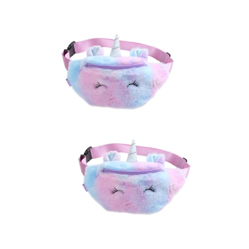 SOIMISS 2stücke Violette Plüsch Umhängetasche Mit Einhorn-Design Für Verstellbare Gurt-Tasche Für Freizeit Shopping Und Partys Cartoon Waist Bag Für Mädchen von SOIMISS