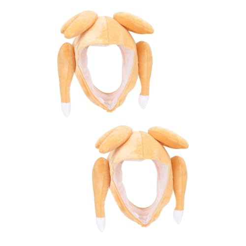 SOIMISS 2St Hähnchensc henkel kappe schöne Truthahnmützen Hund-Truthahn-Hut Halloween-Truthahnkappe Foto-Prop-Hut tiermütze weinachtsmützen Karnevals Kostüm Plüschmütze Light Brown von SOIMISS