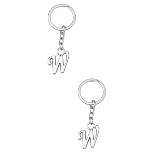 SOIMISS 2stücke Schlüsselanhänger Buchstabe w Aus Metall Stilvoller Taschenanhänger Für Handtasche Und Schlüsselbund Eleganter Alphabet Schlüsselring Silber Für Und Dekoration von SOIMISS