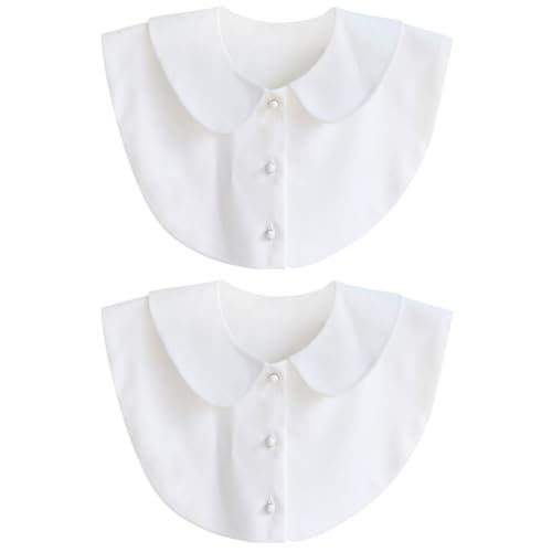 SOIMISS 2St Hemd falscher Kragen Blumenblusen für Damen Fake-Kragen für halbes Hemd Damen Blusen Damenhemden Weiße Damenbluse Weiße Kragenbluse einfarbiger gefälschter Kragen Reversbluse von SOIMISS