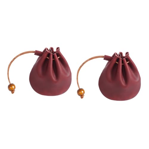 SOIMISS 2St Münzbeutel aus Leder Geldbörse mit Kordelzug Kleiner Taschenmann Mini Sporttasche für Frauen Halter Würfeltasche Münze kleine Geldbörse Geldbeutel kleine Schlüsseltasche von SOIMISS