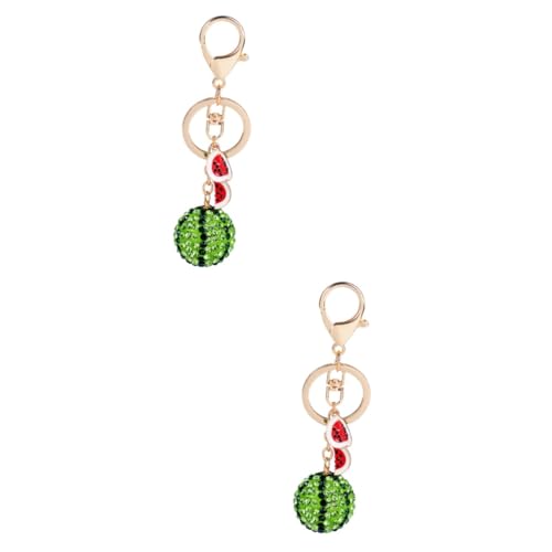 SOIMISS 2St Obst-Schlüsselanhänger car Keychain car Key Chain Key fob funkelnder Schlüsselanhänger Strass-Schlüsselanhänger kreativer Schlüsselhalter Wassermelonen-Schlüsselanhänger Green von SOIMISS