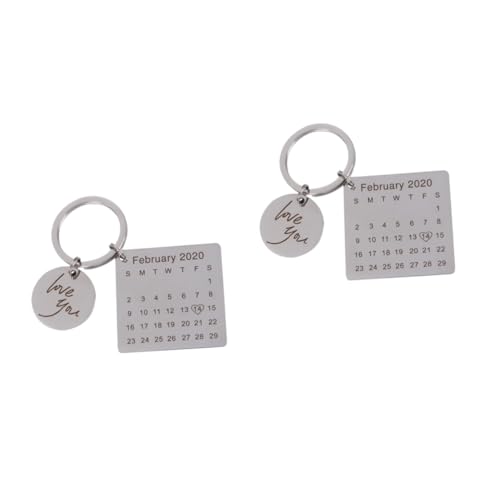 SOIMISS 2St Pärchen-Schlüsselanhänger für Paare Geburtstagsgeschenk Valentinstag Personalised personifizierte Birthday Kalender Schlüsselanhänger von SOIMISS