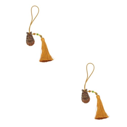 SOIMISS 2stücke Holz Geschnitztes Kaninchen Schlüsselanhänger Kreatives Und Leichtes Holzpendant Für Taschen Und Handys Handgefertigte Deko Zufällige Farben Accessoire Für Jede von SOIMISS