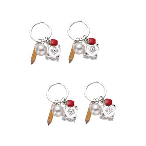 SOIMISS 2St Schlüsselanhänger für die Schule zurück zum Schulschlüsselring Schlüsselanhänger mit Buchperlenanhänger schulöfell die Schule de zeichenbleistifte Schmuck für Schlüsselanhänger von SOIMISS
