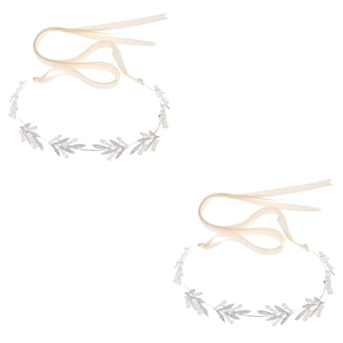 SOIMISS 2stücke Neuer Titel Für Produkt Könnte Folgendermaßen Aussehen Elegantes Braut-stirnband Mit Perlen Und Strassblättern Satinband Für Hochzeiten Partys Abschlussfeiern Und von SOIMISS