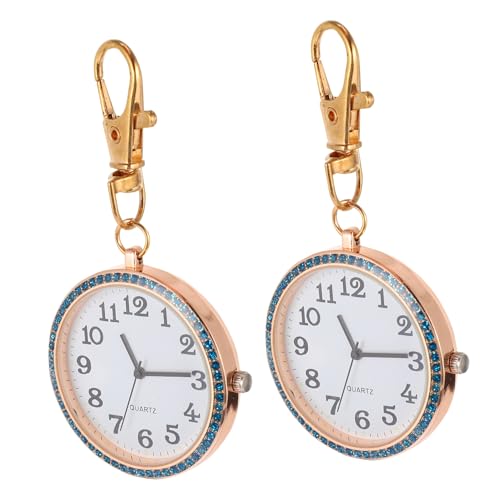 SOIMISS 2stücke Taschenuhr Schlüsselanhänger Unisex Armbanduhr Zum Aufstecken Für Erwachsene Und Junge Mädchen Mit Strass-Design Für Halloween Geburtstage Und Weihnachten von SOIMISS