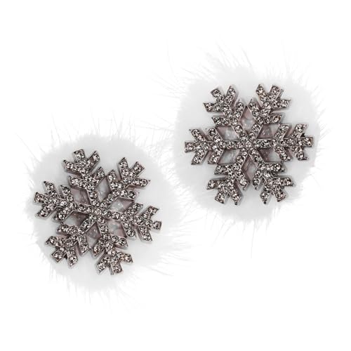 SOIMISS 2stücke Funkelnde Strass-schneeflocken Haarklammern Für Weihnachts-haaraccessoires Plüsch-haarspangen Für Festliche Anlässe Und Stilvolle Frisuren von SOIMISS