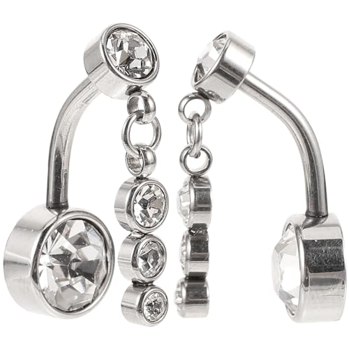 SOIMISS 2Stücke Bauchring mit Strass für Frauen Stilvolles Bauchnabelpiercing Elegantes Design für Mode und für Strandpartys und von SOIMISS
