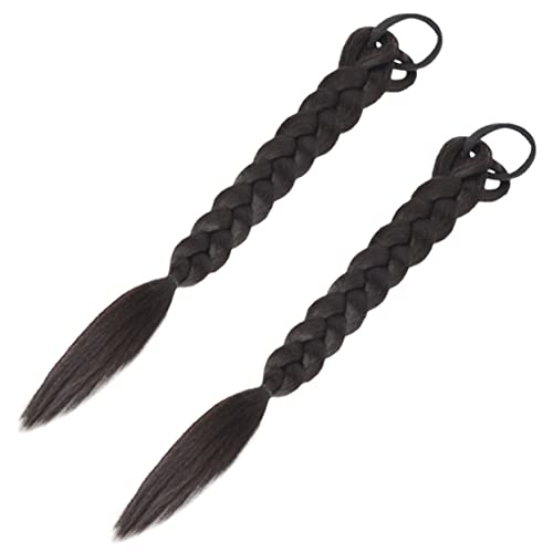 SOIMISS 2Stücke Geflochtene Haarverlängerung Synthetisches Haarteil mit Haargummi für Frauen Lange Pferdeschwanzverlängerung Einfache Anwendung für Besondere Anlässe von SOIMISS