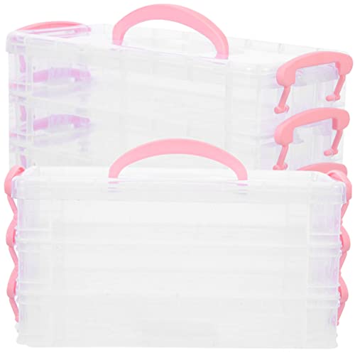 SOIMISS 2 Stücke Stapelbare 3-Lagige Kunststoff Stifteboxen Abnehmbarer Organizer für Schreibwaren Transparente Aufbewahrungslösung für Schreibtisch von SOIMISS