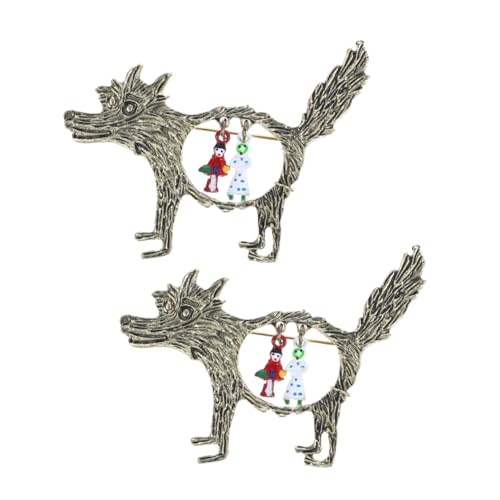 SOIMISS Wolf Brosche 2 Stück Vintage Anstecknadel Zinklegierung für Männer und Frauen für Mäntel und Pullover Elegantes Design Robust und Langlebig von SOIMISS