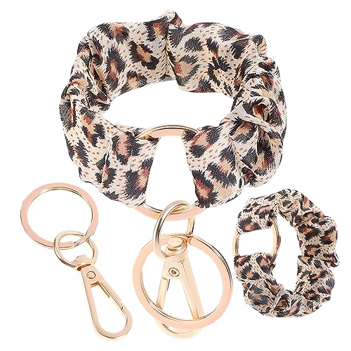 SOIMISS 2stücke Leopardenmuster Schlüsselanhänger Zum Aufhängen Schlüsselanhänger-armband Haargummi Für Frauen Hängender Zur Dekoration Stretchy Haar Krawatten von SOIMISS