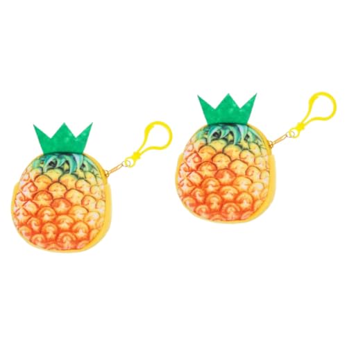 SOIMISS 2stücke Cartoon Plüsch Geldbörse Ananas-Form Mini Münzbeutel Mit Schlüsselanhänger Für Damen Und Mädchen Für Kosmetik Und Kleingeld Praktisches Accessoire Für Unterwegs von SOIMISS