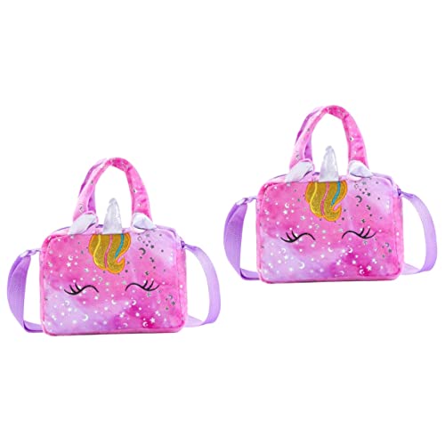 SOIMISS 2stücke Cartoon Einhorn Umhängetasche Für Mädchen Niedliche Und Tragbare Schultertasche Weicher Für Junge Mädchen Geburtstagsgeschenk Farbenfrohes Design Viel Stauraum von SOIMISS