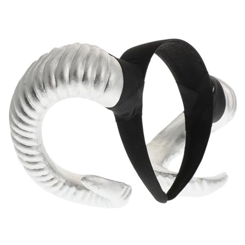 SOIMISS 2st Haarreifen Aus Horn Kopfschmuck Aus Horn Teufelshörner Haarbänder Schwarzes Hörner-stirnband Teufel Stirnband Widderhörner Cosplay Stirnband Mit Weißen Hörnern Bands Silver von SOIMISS