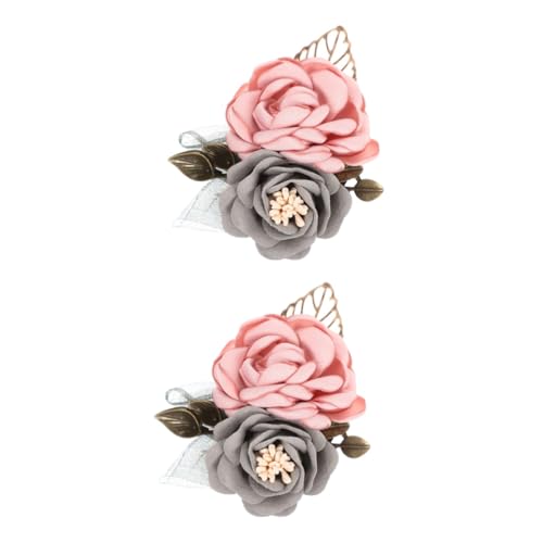 SOIMISS 2st Haarspange Mit Blumenbrosche Rosenbrosche Aus Stoff Ansteckblume Für Männer Abschlussball Anstecknadel Mit Blumenmuster Hochzeitsboutonniere Für Männer Brautbrosche Satin von SOIMISS