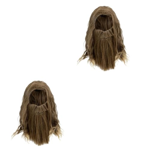 SOIMISS 2stücke Curly Wig Mit Fake Beard Für Cosplay Goldbraune Herrenperücke Für Partys Und Halloween Einstellbare Bequeme Perücke Aus Hochwertigem Material Für Erwachsene Und von SOIMISS